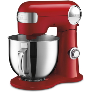 a red kitchen mixer